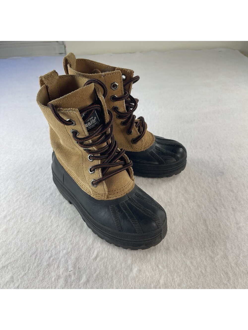 Ranger Boots Boys Size 12 leather Brown Thermolite snow chore shoe farm duck